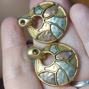 🧡5/$25🧡 Chico's Knocker Earrings 3-tone Gold Silver Copper